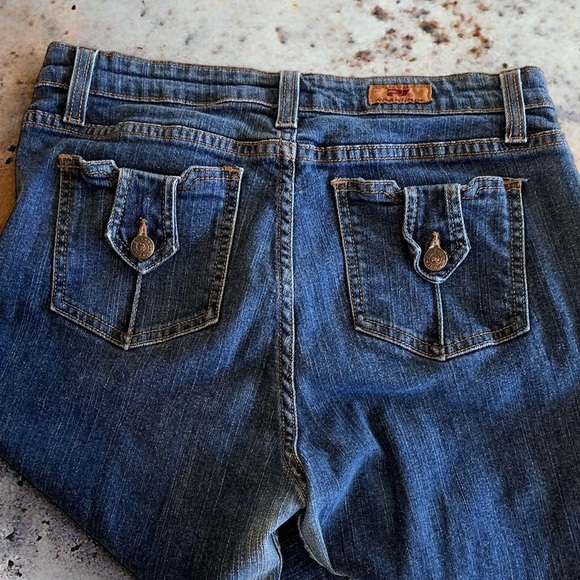 PJ Parker jeans By Harrison. 28” waist. Adorable button back pockets Slight boot - Picture 1 of 16